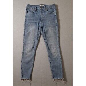 Madewell Women's 10" High-Rise Skinny Jeans Size 28 x 26" Blue Raw Hem
